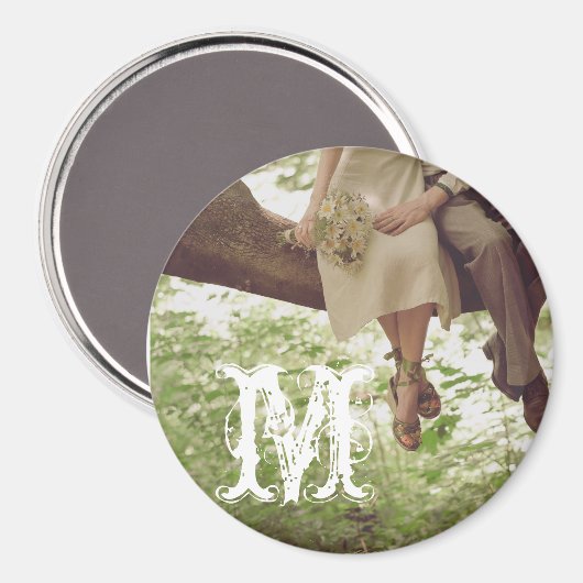  Romance Love Coupl Monogram Initiaal Magneet (Voorkant / Achterkant)