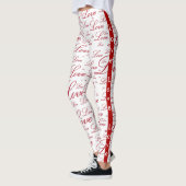 Romance "Love" Red Valentijns Typografiepatroon Leggings (Links)