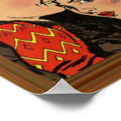 Romance Love Story Comic Hoesje Faux Wood Poster (Hoek)