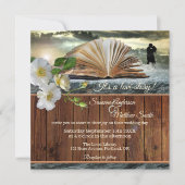 Romance Love Story Library Book Wedding Kaart (Voorkant)