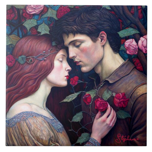 Romance Lovers Couple Tegeltje (Voorkant)