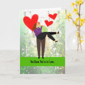 Romance Man, Vrouw en hart Kaart (Gele Bloem)