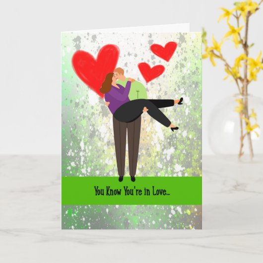 Romance Man, Vrouw en hart Kaart (Gele Bloem)