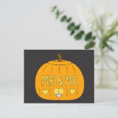 Romance Mannelijke Couple Halloween Gay Briefkaart (Staand voorkant)