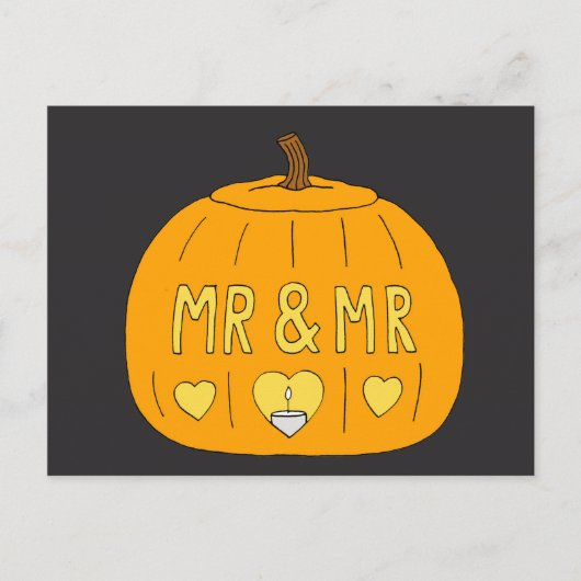 Romance Mannelijke Couple Halloween Gay Briefkaart (Voorkant)