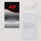 Romance Matchmaker, Monogram, rode swoosh Visitekaartje (Voorkant / Achterkant)