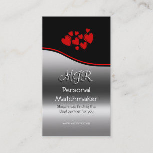 Romance Matchmaker, Monogram, rode swoosh Visitekaartje