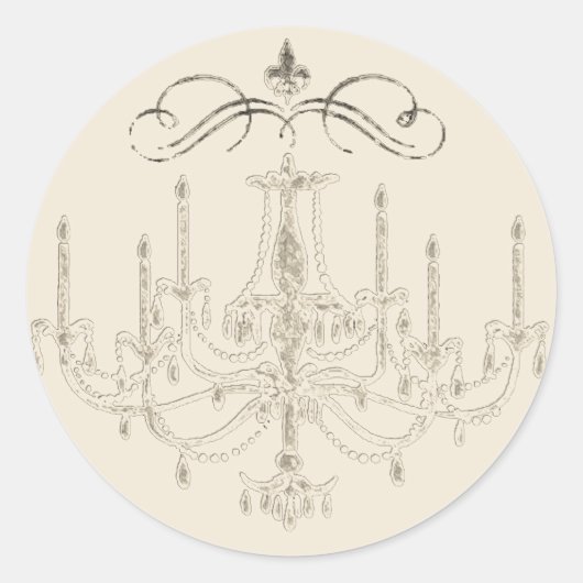 Romance met een kroonluchter ~ 20 Sticker bruiloft (Voorkant)