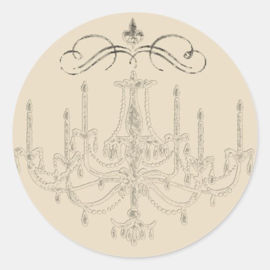 Romance met een kroonluchter ~ 20 Sticker bruiloft (Voorkant)