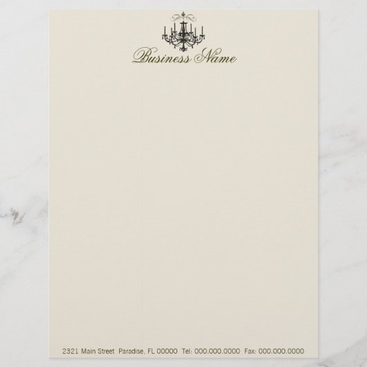 Romance met een luchters ~ Business Letterhead Gepersonaliseerd Briefhoofd (Voorkant)