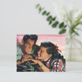 Romance, middelbare school Sweethearts in Love Briefkaart (Staand voorkant)