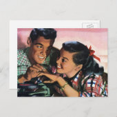 Romance, middelbare school Sweethearts in Love Briefkaart (Voorkant / Achterkant)