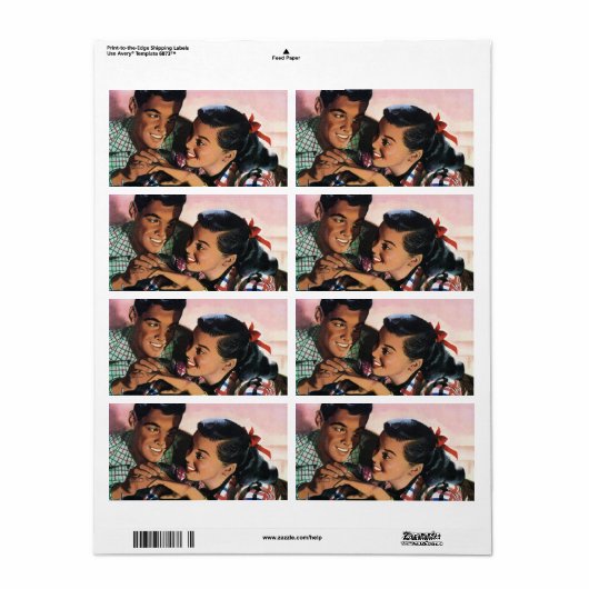  Romance, middelbare school Sweethearts in Love Etiket (Full Sheet)