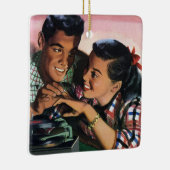  Romance, middelbare school Sweethearts in Love Keramisch Ornament (Rechts)