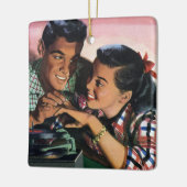 Romance, middelbare school Sweethearts in Love Keramisch Ornament (Links)