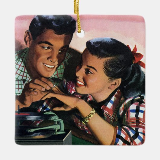  Romance, middelbare school Sweethearts in Love Keramisch Ornament (Voorkant)