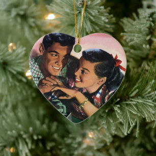 Romance, middelbare school Sweethearts in Love Keramisch Ornament