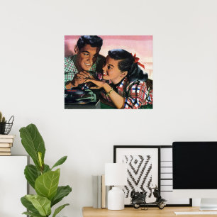  Romance, middelbare school Sweethearts in Love Poster