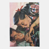  Romance, middelbare school Sweethearts in Love Theedoek (Verticaal)