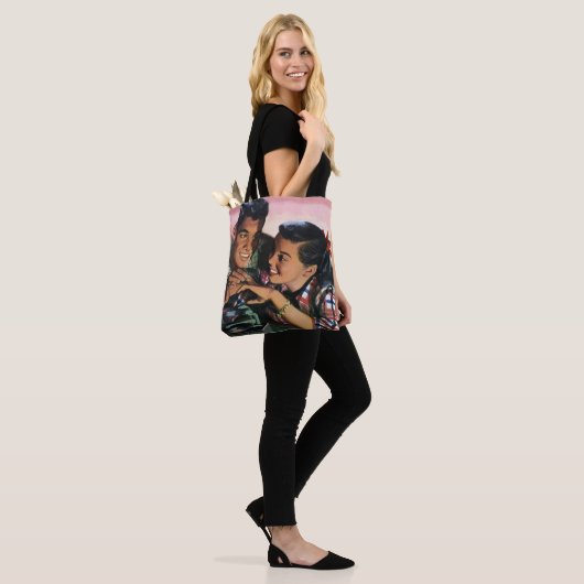  Romance, middelbare school Sweethearts in Love Tote Bag (Op model)