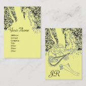 ROMANCE MONOGRAM, zwart en geel Visitekaartje (Voorkant / Achterkant)