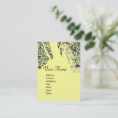 ROMANCE MONOGRAM, zwart en geel Visitekaartje (Staand voorkant)