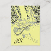 ROMANCE MONOGRAM, zwart en geel Visitekaartje (Achterkant)