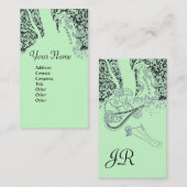 ROMANCE MONOGRAM, zwart en groen Visitekaartje (Voorkant / Achterkant)