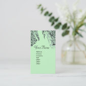 ROMANCE MONOGRAM, zwart en groen Visitekaartje (Staand voorkant)