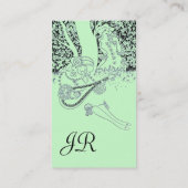 ROMANCE MONOGRAM, zwart en groen Visitekaartje (Achterkant)