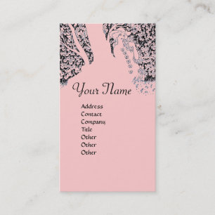 ROMANCE MONOGRAM, zwart en roze Visitekaartje
