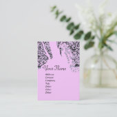 ROMANCE MONOGRAM, zwart en roze Visitekaartje (Staand voorkant)