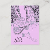 ROMANCE MONOGRAM, zwart en roze Visitekaartje (Achterkant)