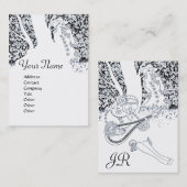 ROMANCE MONOGRAM, zwart-wit Visitekaartje (Voorkant / Achterkant)