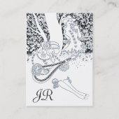 ROMANCE MONOGRAM, zwart-wit Visitekaartje (Achterkant)