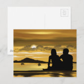 Romance mooi landschap op een paar stranden briefkaart (Voorkant / Achterkant)