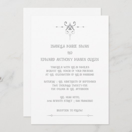 Romance Mooie Bella en Edward bruiloft Kaart (Voorkant / Achterkant)