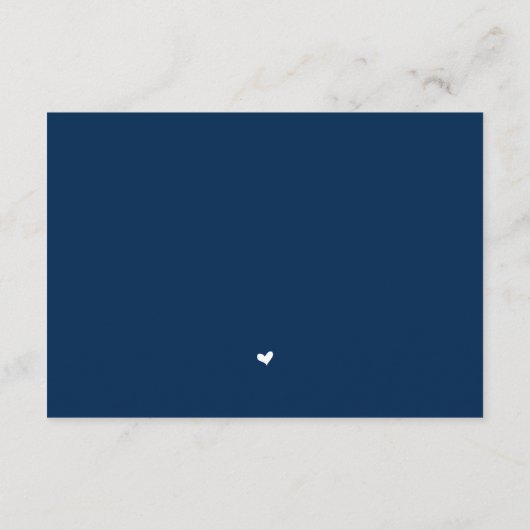Romance, Navy Blue Calligraphy ,Wedding RSVP Informatiekaartje (Achterkant)