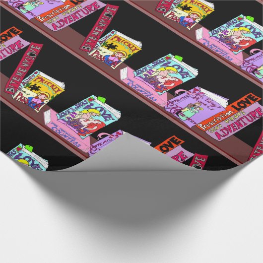 Romance Novel Bookshelf - Papiercadeauverpakking v Cadeaupapier (Hoek)