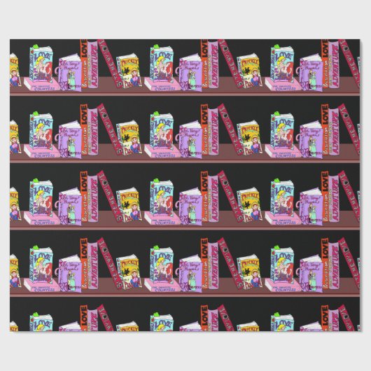 Romance Novel Bookshelf - Papiercadeauverpakking v Cadeaupapier (Vlak)