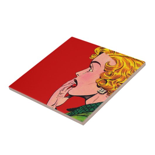  Romance Novel Girl Comic Art Tegeltje (Zijkant)