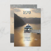 Romance op het meer RSVP kaartje (Voorkant / Achterkant)