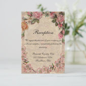 Romance paar Antiek Rozen bruiloft Kaart (Staand voorkant)