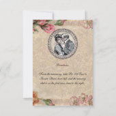 Romance paar Antiek Rozen bruiloft Kaart (Achterkant)