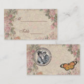  Romance paar Antiek Rozen bruiloft Plaatskaartje (Voorkant / Achterkant)