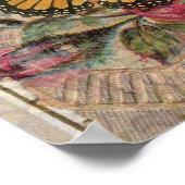  Romance paar Antiek Rozen bruiloft Poster (Hoek)