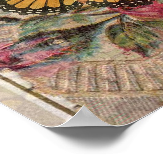 Romance paar Antiek Rozen bruiloft Poster (Hoek)