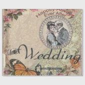  Romance paar: Antiek Rozen Girly Love Cadeaupapier (Vlak)