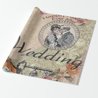 Romance paar: Antiek Rozen Girly Love Cadeaupapier