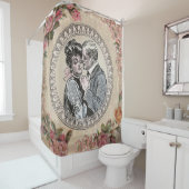 Romance paar: Antiek Rozen Girly Love Douchegordijn (In situ)